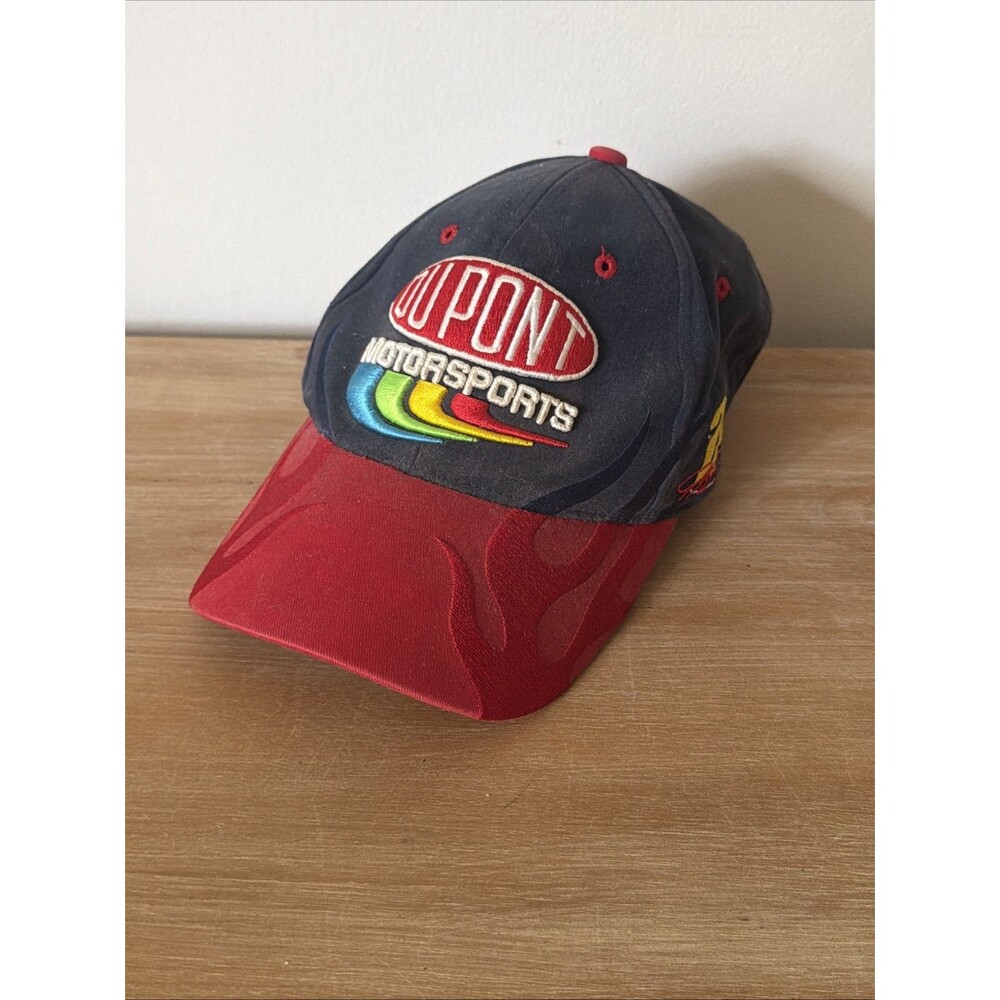 Vintage DuPont Motorsports Hat Cap Fitted Mens One Size Blue NASCAR Racing 24
